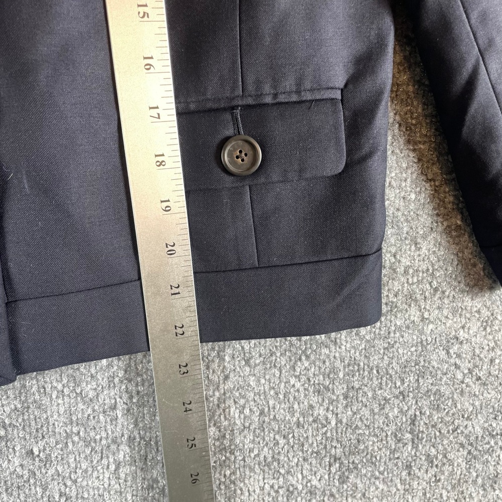 J Crew Jacket Womens 10 Black Wool Collarless Blazer Coat Professional Business - Picture 9 of 10